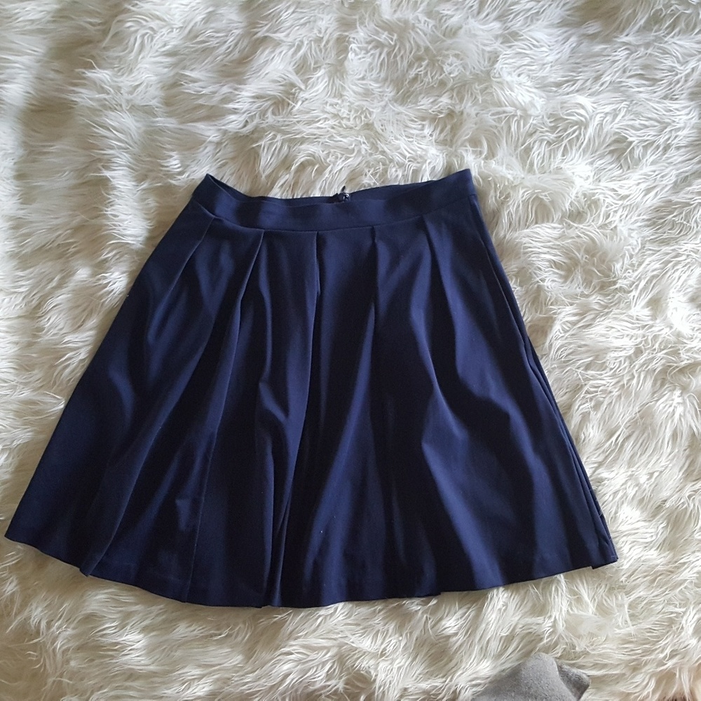 Navy Cynthia Rowley Pleated Skirt